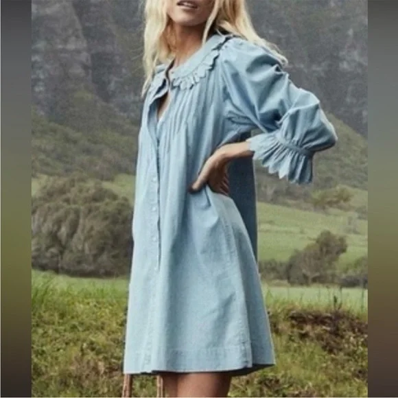 DOEN wing dress in chambray Size small - Picture 1 of 9